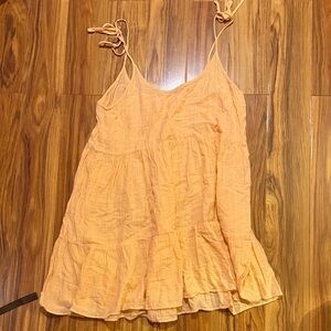 aerie Peach Sleeveless Summer Dress with Gold Accent